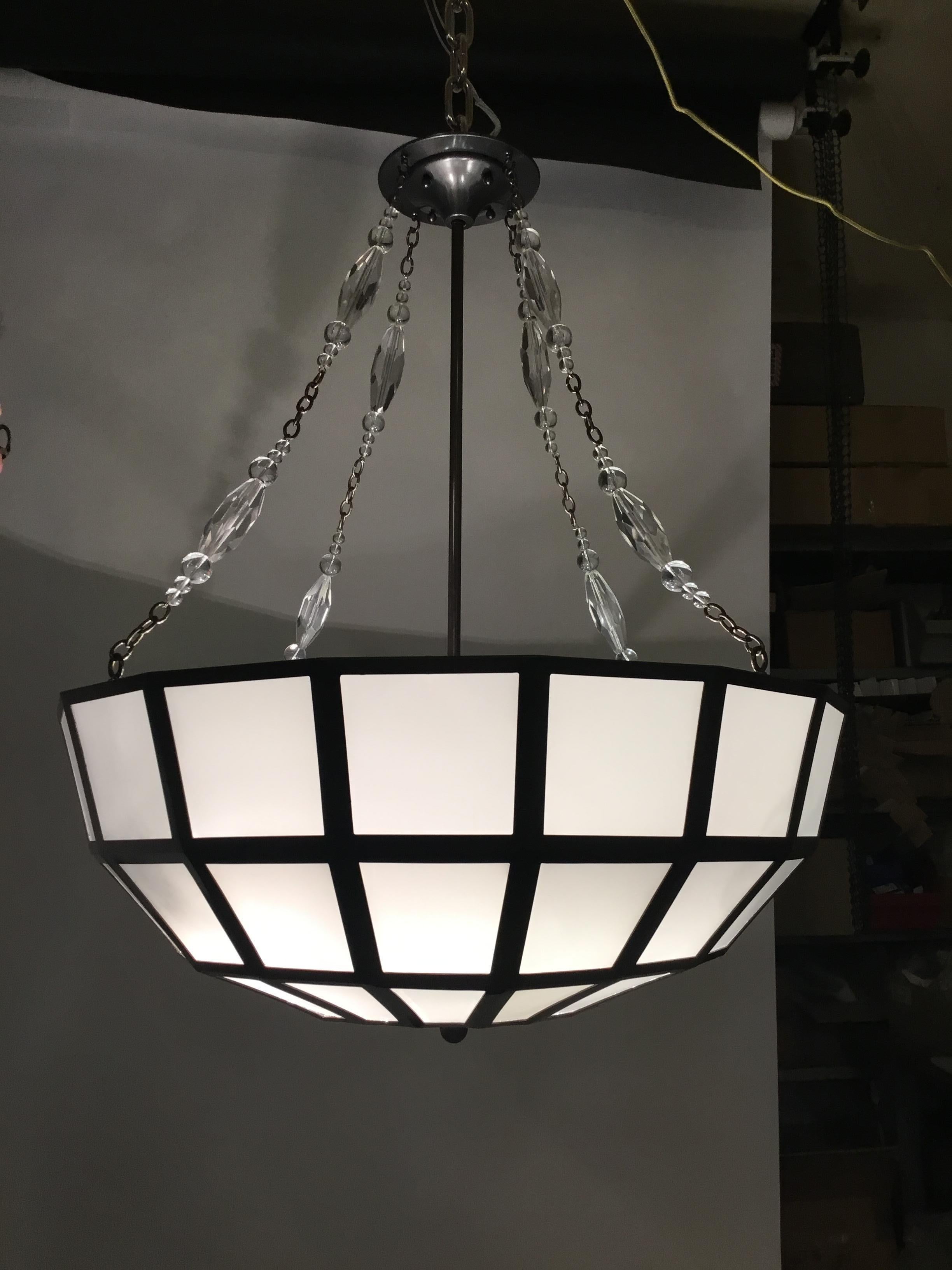 Hand-Crafted Adolf Loos Constructuvist Chandelier- Re Edition For Sale