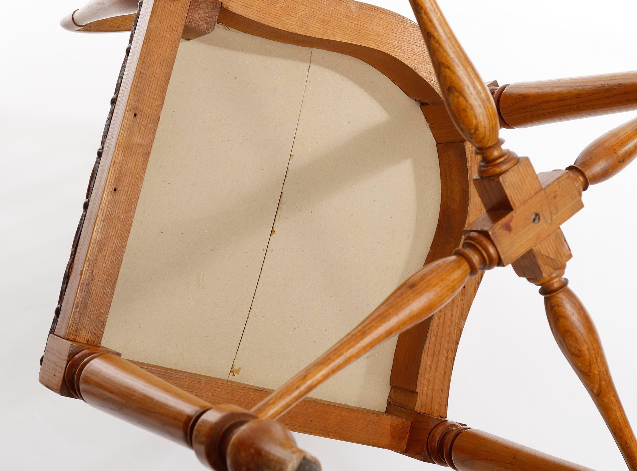 Adolf Loos Corner Chair, F.O. Schmidt, Oak Wood Leather, Jugendstil, 1898-1900 For Sale 5