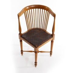 Adolf Loos Eckses Eckstuhl, F.O. Schmidt, Eichenholzleder, Jugendstil, 1898-1900