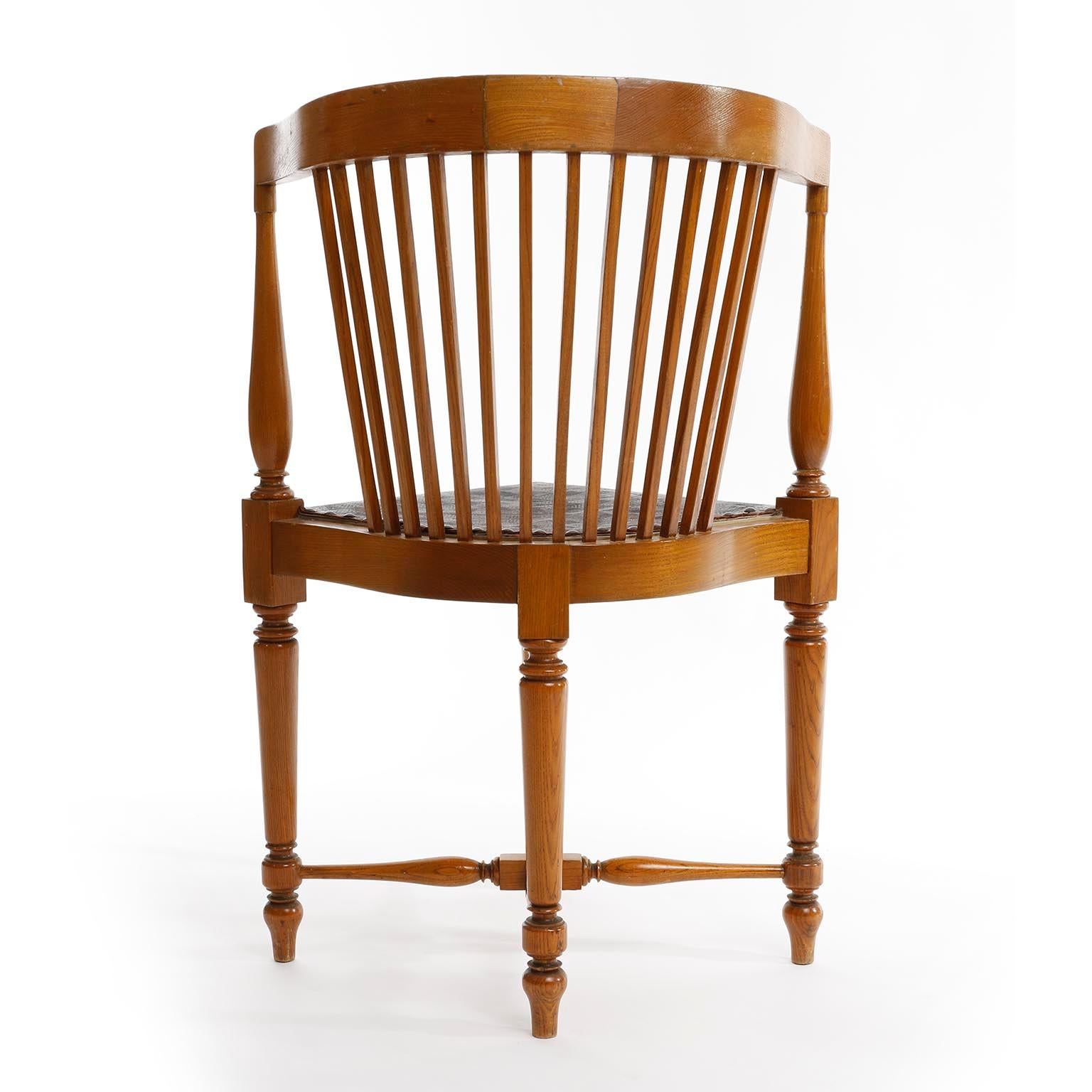 Adolf Loos Corner Chair, F.O. Schmidt, Oak Wood Leather, Jugendstil, 1898-1900 For Sale 1