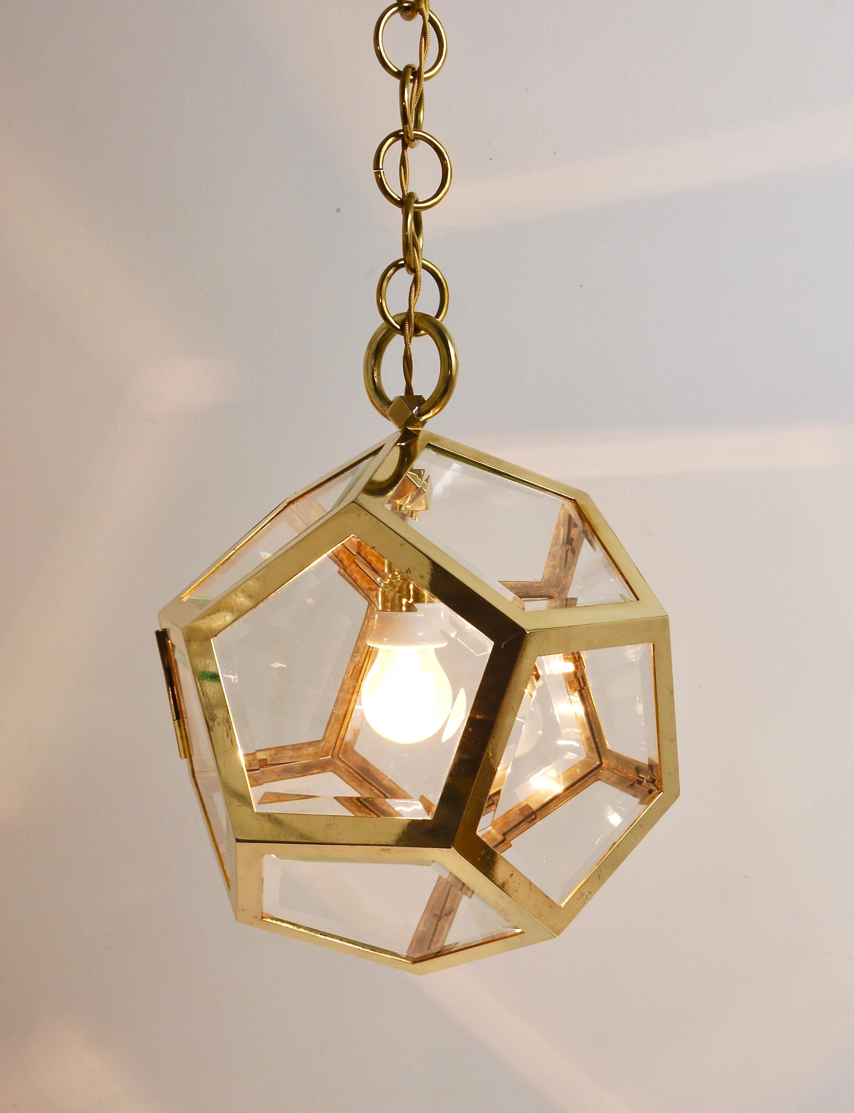 Art Nouveau Lampadario a sospensione Adolf Loos Dodekaeder, Friedrich Otto Schmidt, 1900 in vendita