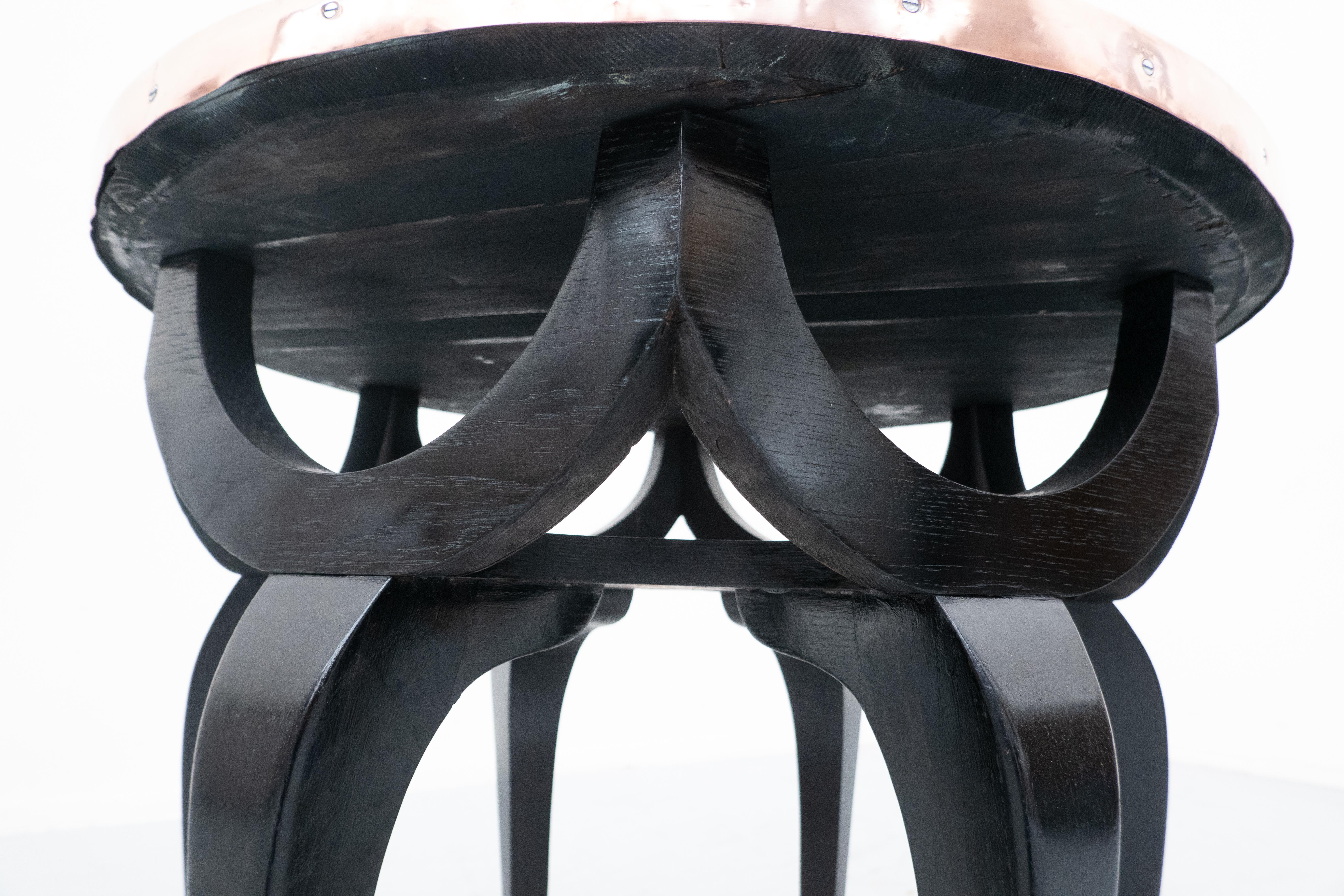 Adolf Loos Elephant Trunk Table, Wood and Copper, Austria, 1910s For Sale 4