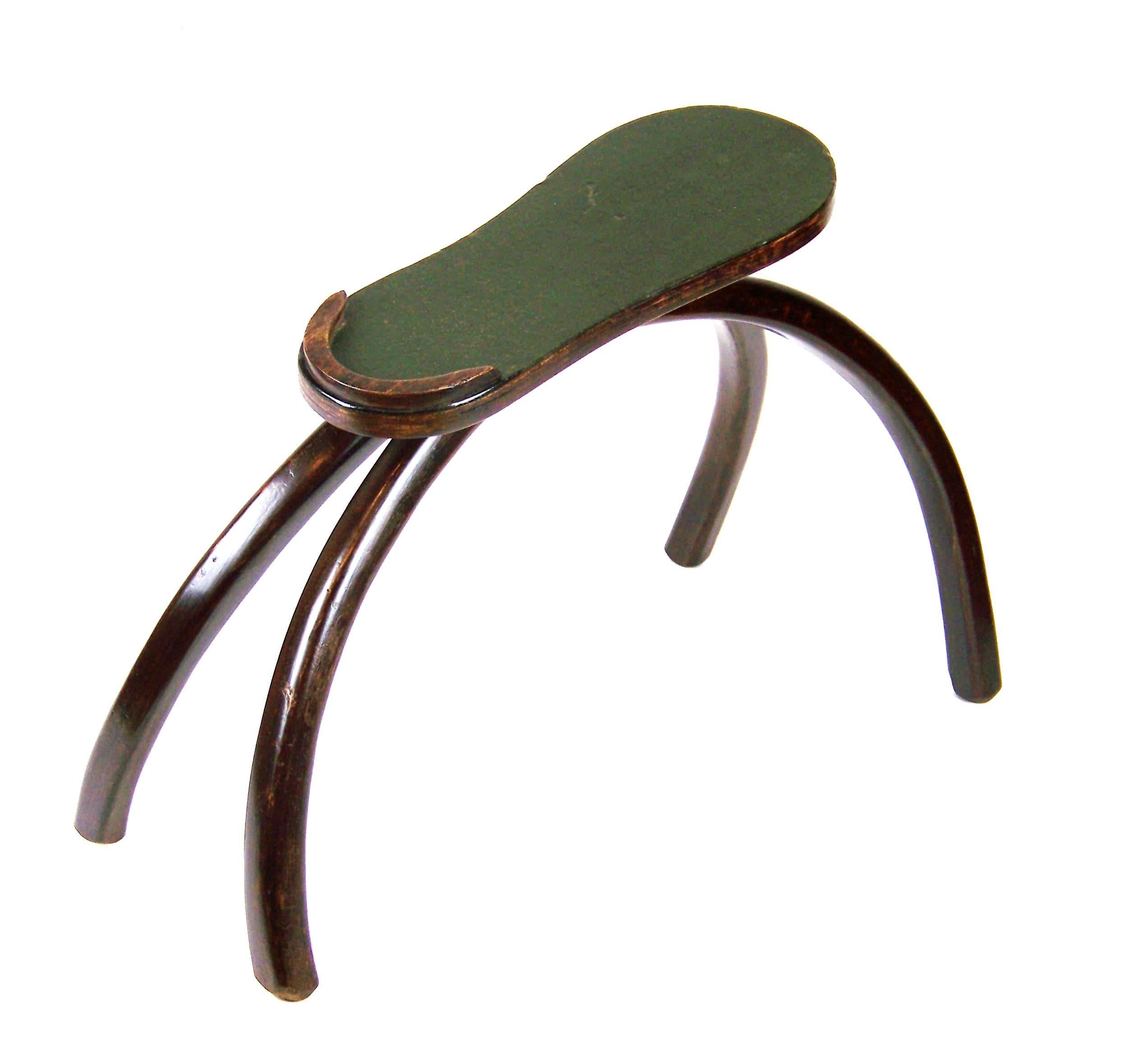 The foot rest in the style of Viennese Art Nouveau is attributed to well-known designer Adolf Loos. Loos was the first of the major architect designers to use bentwood in his work. Foot rest was manufactured in the company Jacob & Josef Kohn, first