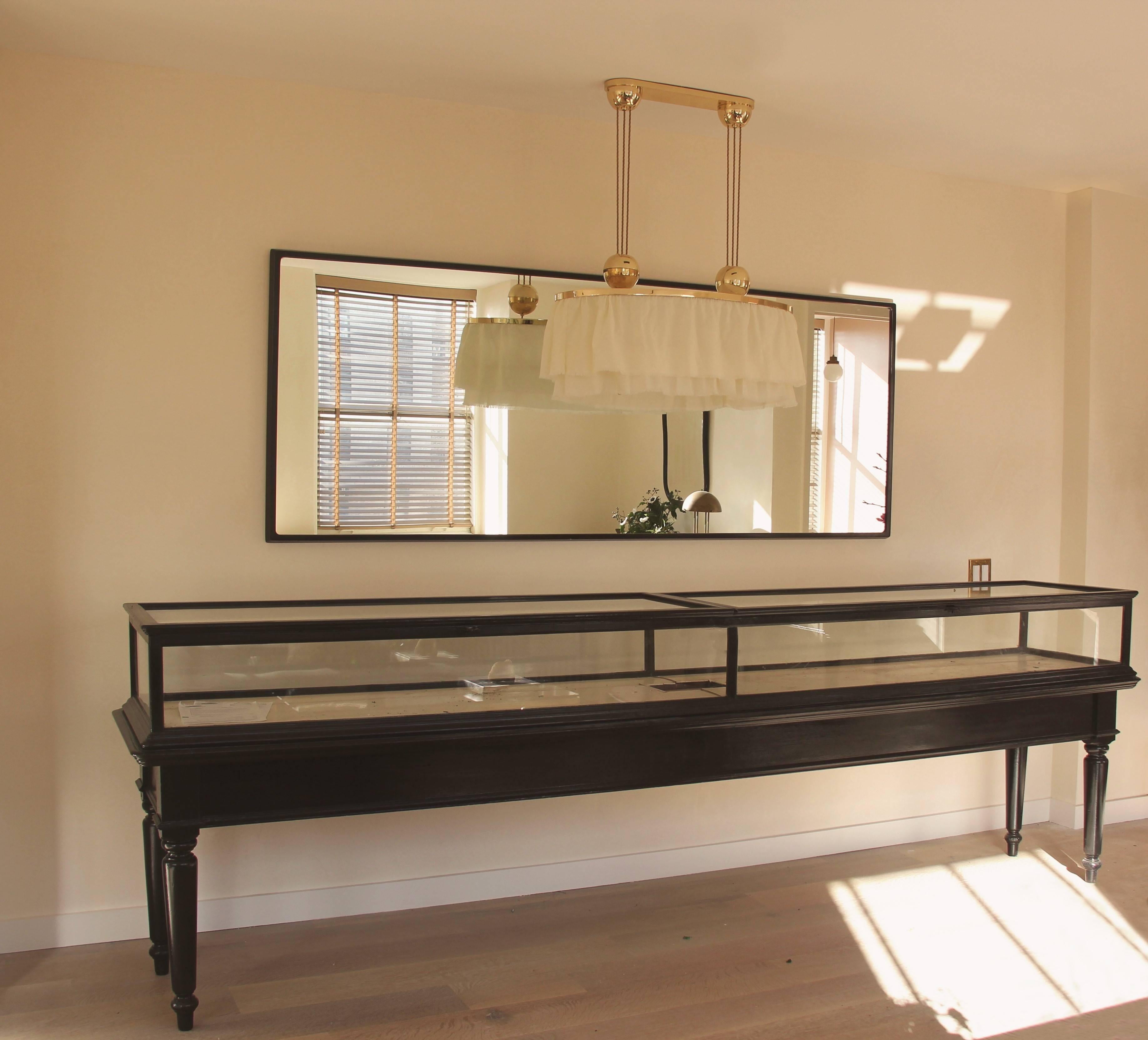 Fatto a mano Lampadario Adolf Loos Jugendstil in ottone e seta 