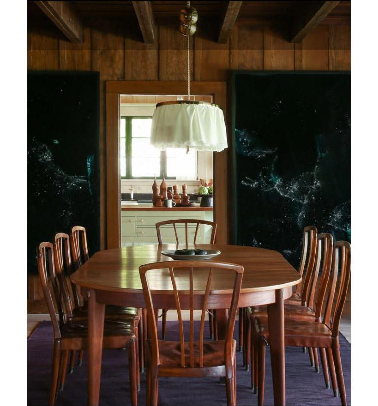 Lampadario Adolf Loos Jugendstil in ottone e seta 