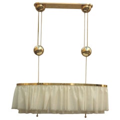 Adolf Loos Jugendstil-Kronleuchter „Dinner“ aus Messing und Seide mit Pulley, Neuauflage