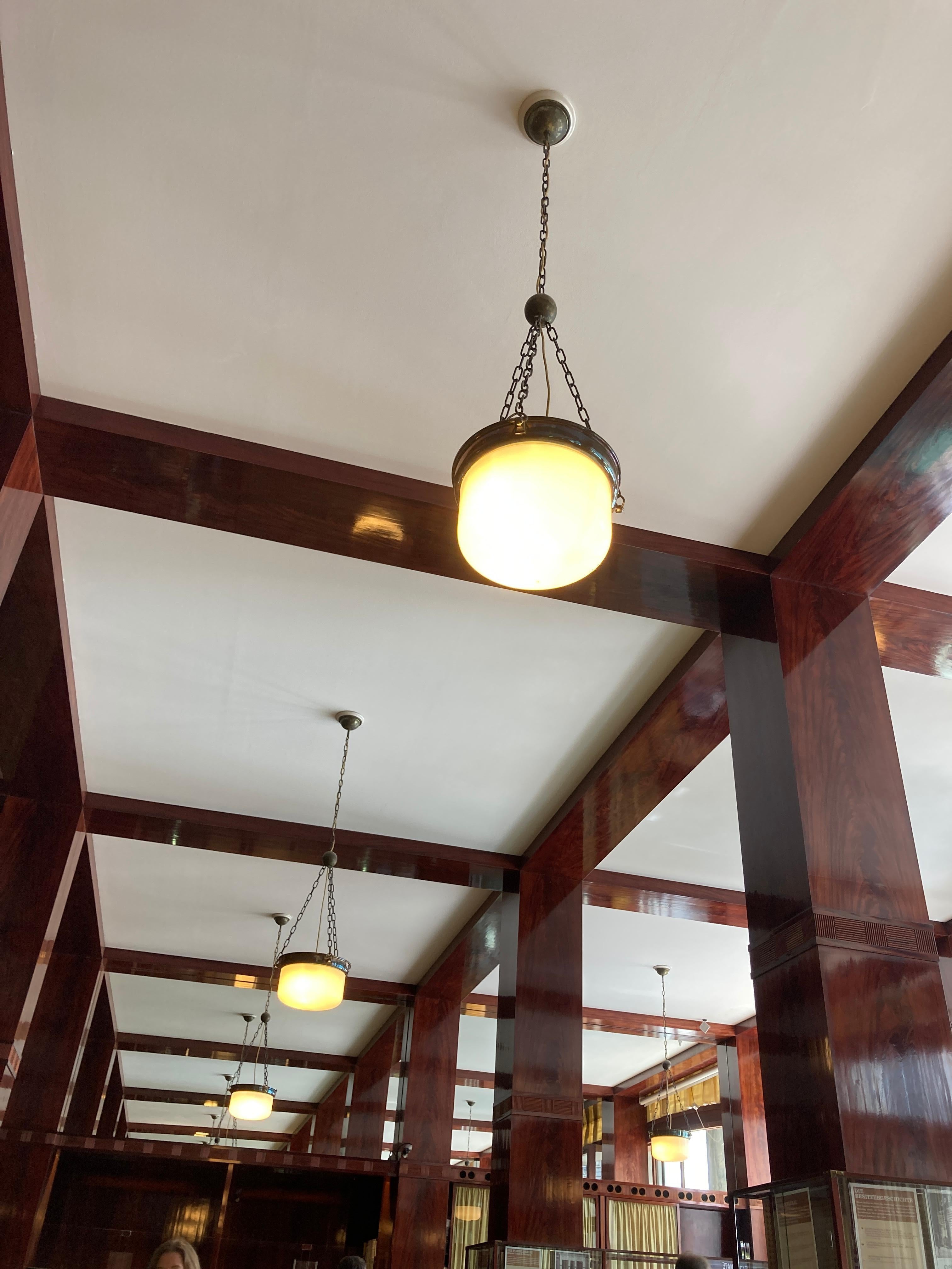 Contemporary Adolf Loos Jugendstil Ceiling Lamp from the Looshaus in Vienna, Re-Edition For Sale