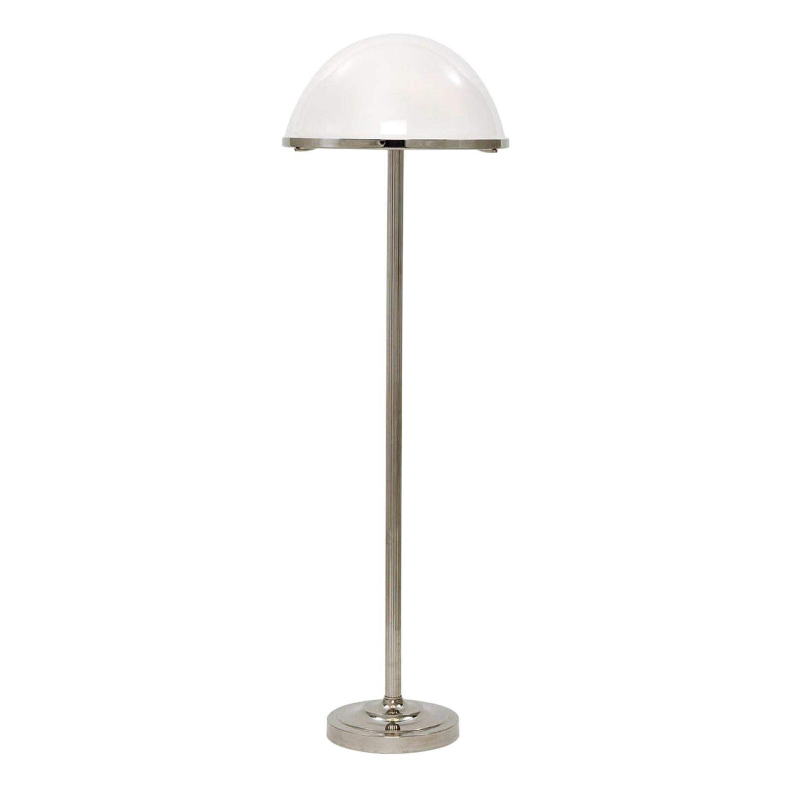 Floor-lamp with opaline glass shade, designed for Villa Steiner, a famous house by Adolf Loos

Most components according to the UL regulations, with an additional charge we will UL-list and label our fixtures.
 