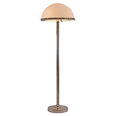 Adolf Loos Jugendstil Floor Lamp Brass Opaline Glass, Re-Edition