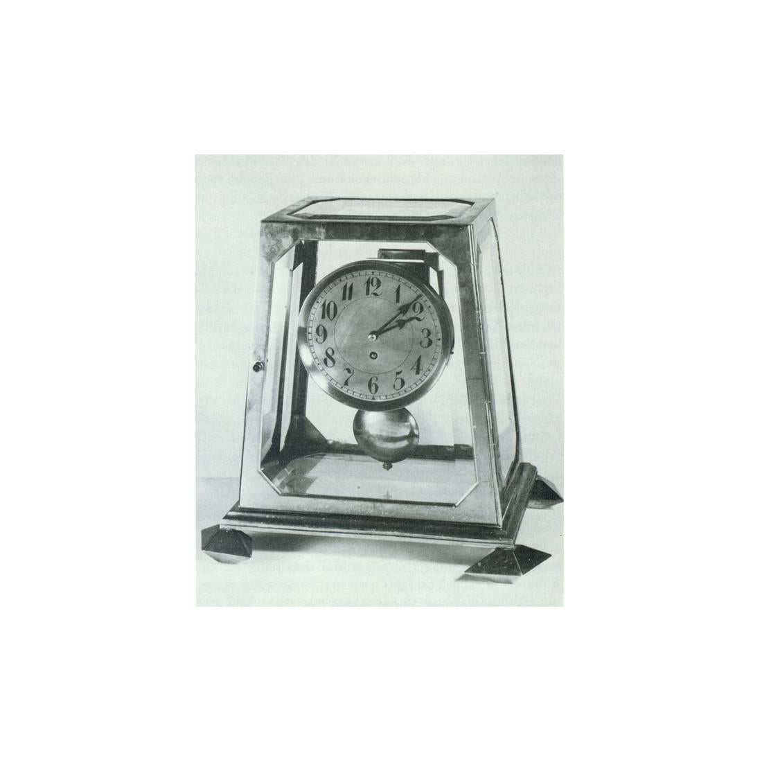Adolf Loos Jugendstil Mantelpiece-Clock Solid Brass Facetted Glass, Re-Edition  In New Condition For Sale In Vienna, AT