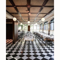 Adolf Loos Opaline Glass Brass Pendant Haus Mueller, Re Edition