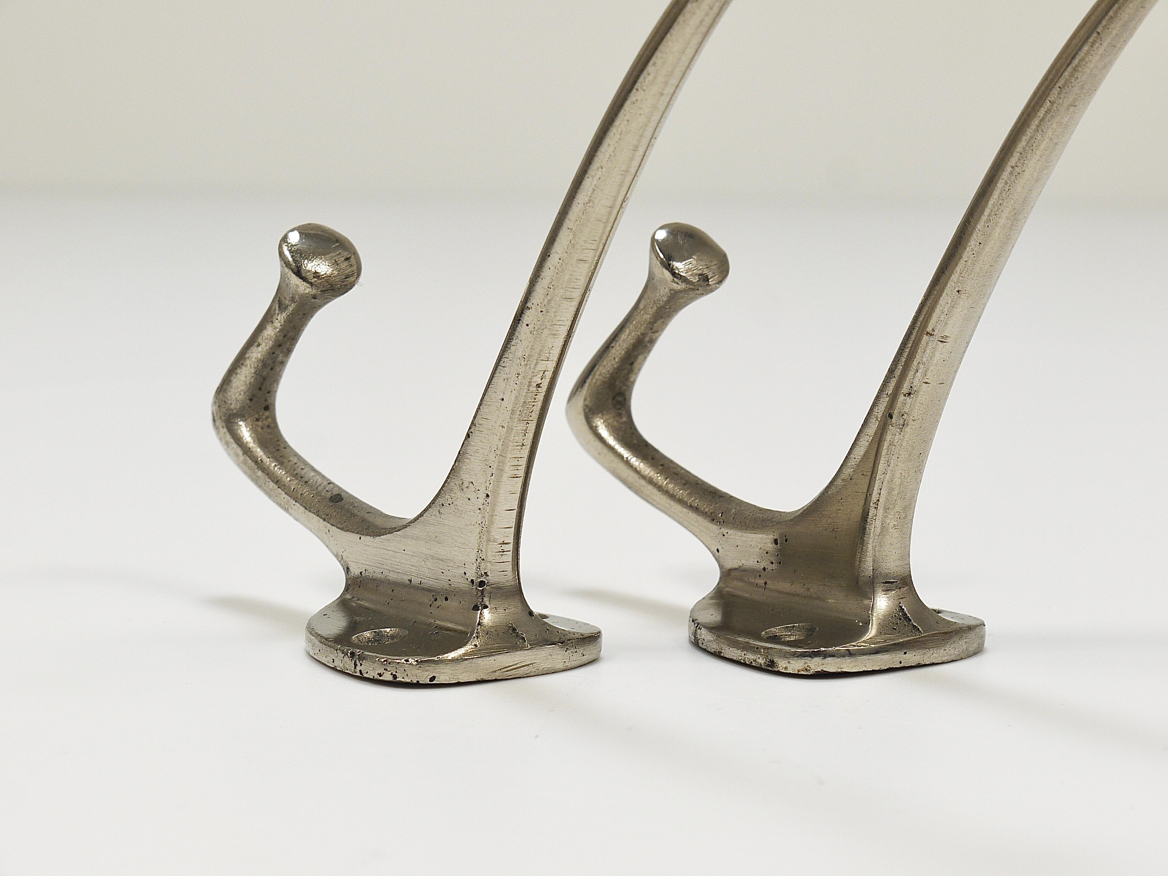 Adolf Loos Pair of Art Nouveau Nickel Wall Hooks, Café Capua Vienna, 1900s For Sale 5