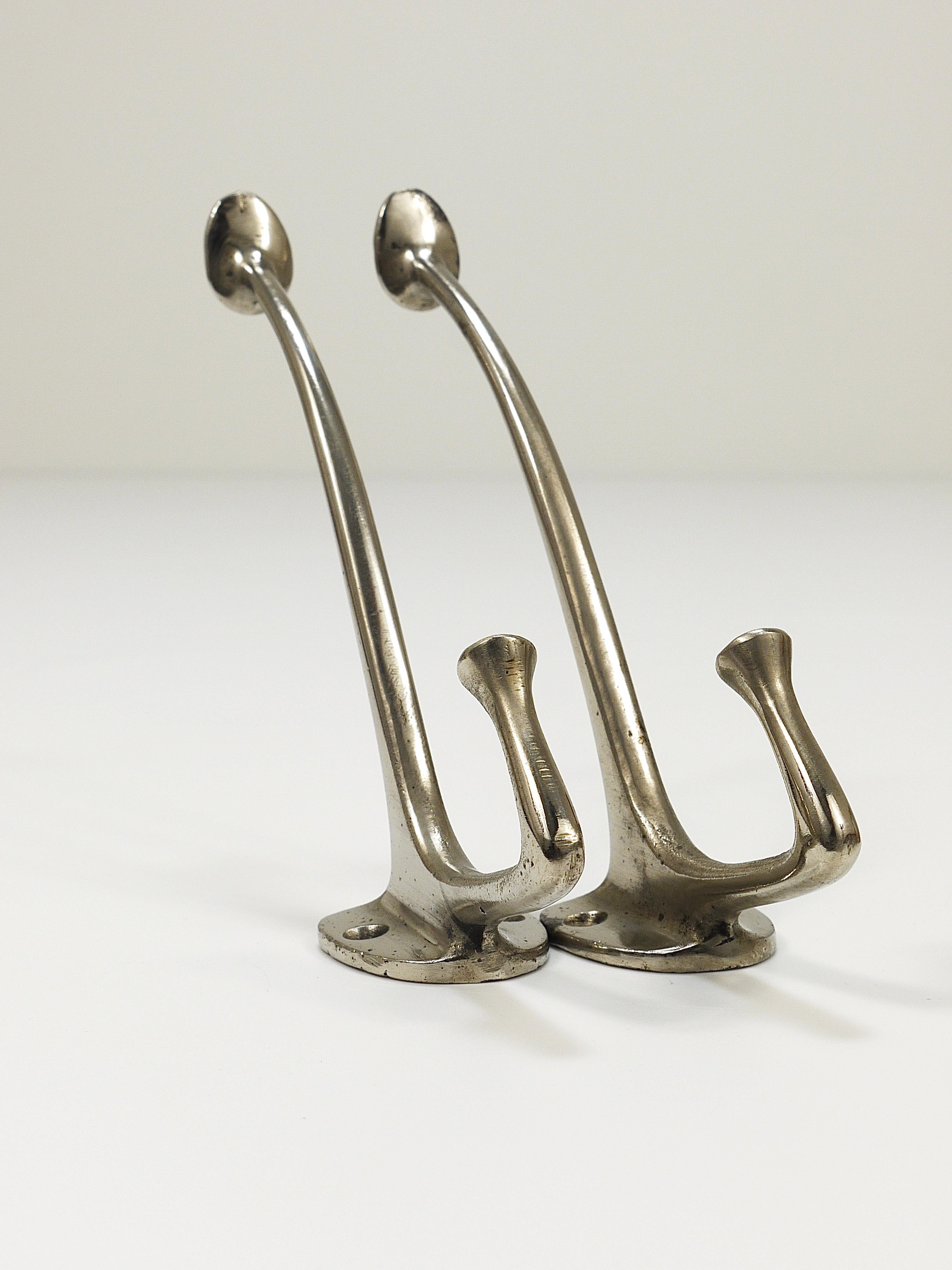 Adolf Loos Pair of Art Nouveau Nickel Wall Hooks, Café Capua Vienna, 1900s For Sale 6