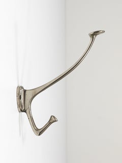 Adolf Loos Pair of Art Nouveau Nickel Wall Hooks, Café Capua Vienna, 1900s