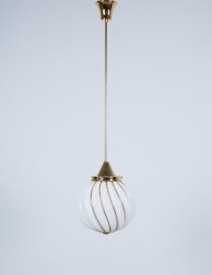 Pareja de lámparas colgantes Adolf Loos para VeArt Opal Glass Gold, hacia 1960