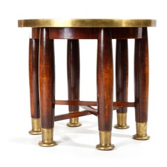 Adolf Loos Six-Legged 'Haberfeld' Table, F.O. Schmidt, Brass Wood, Austria, 1899