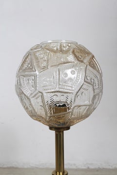 Adolf Loos Stlye Brass Floor Lamp with a Unique Glass Shade