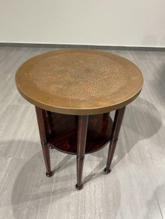 Adolf Loos Style Six-Legged Table with Copper Plate