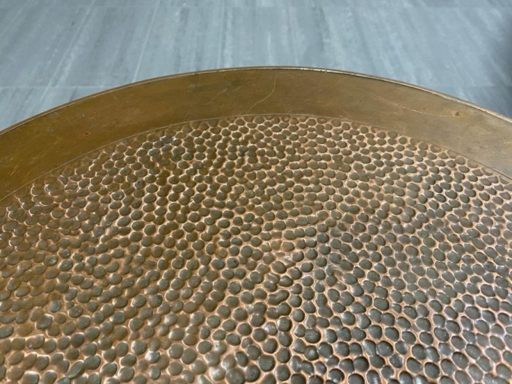 Austrian Adolf Loos Style Six-Legged Table with Copper Plate For Sale