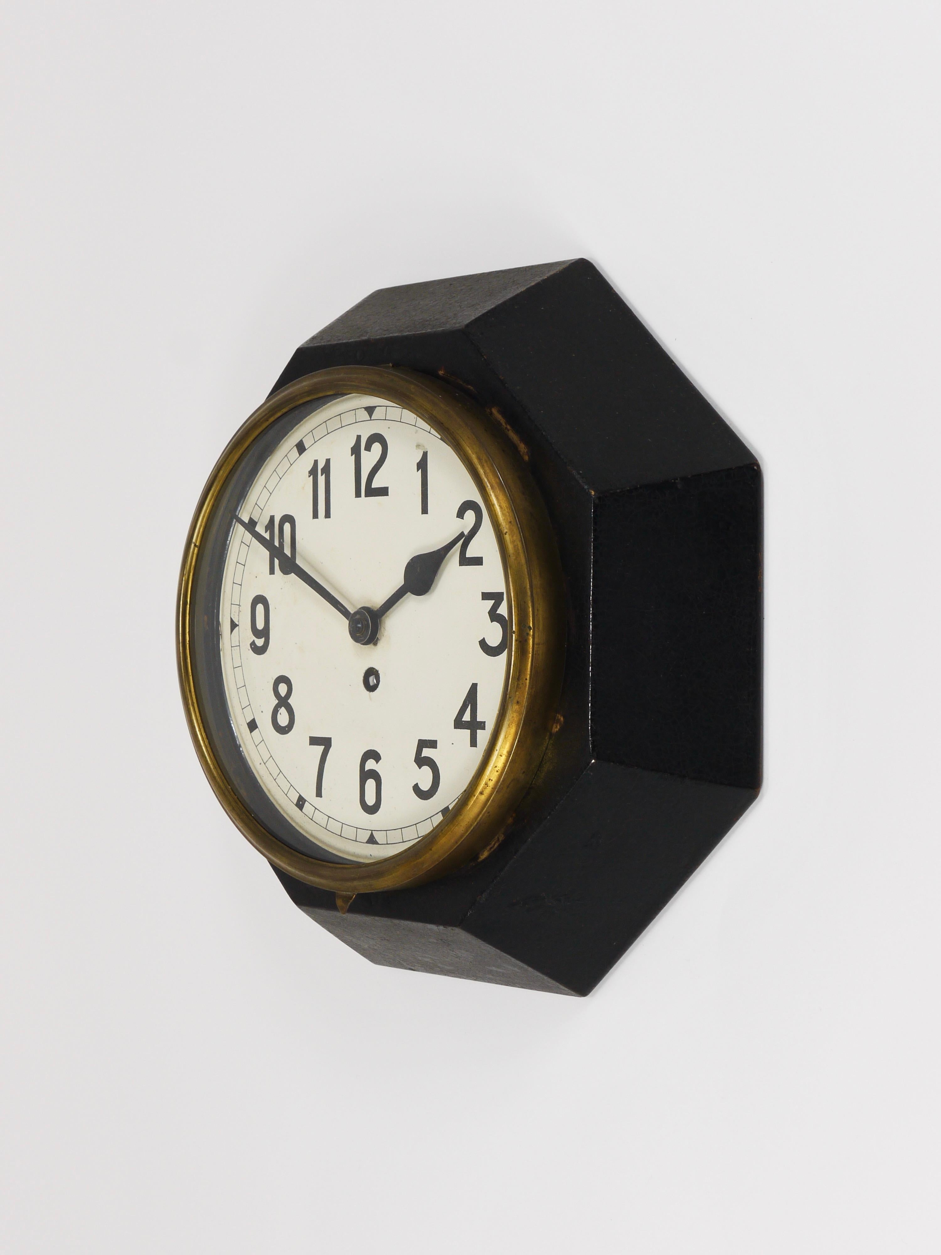 Reloj de pared del modernismo vienés de Adolf Loos, Austria, años 20 3