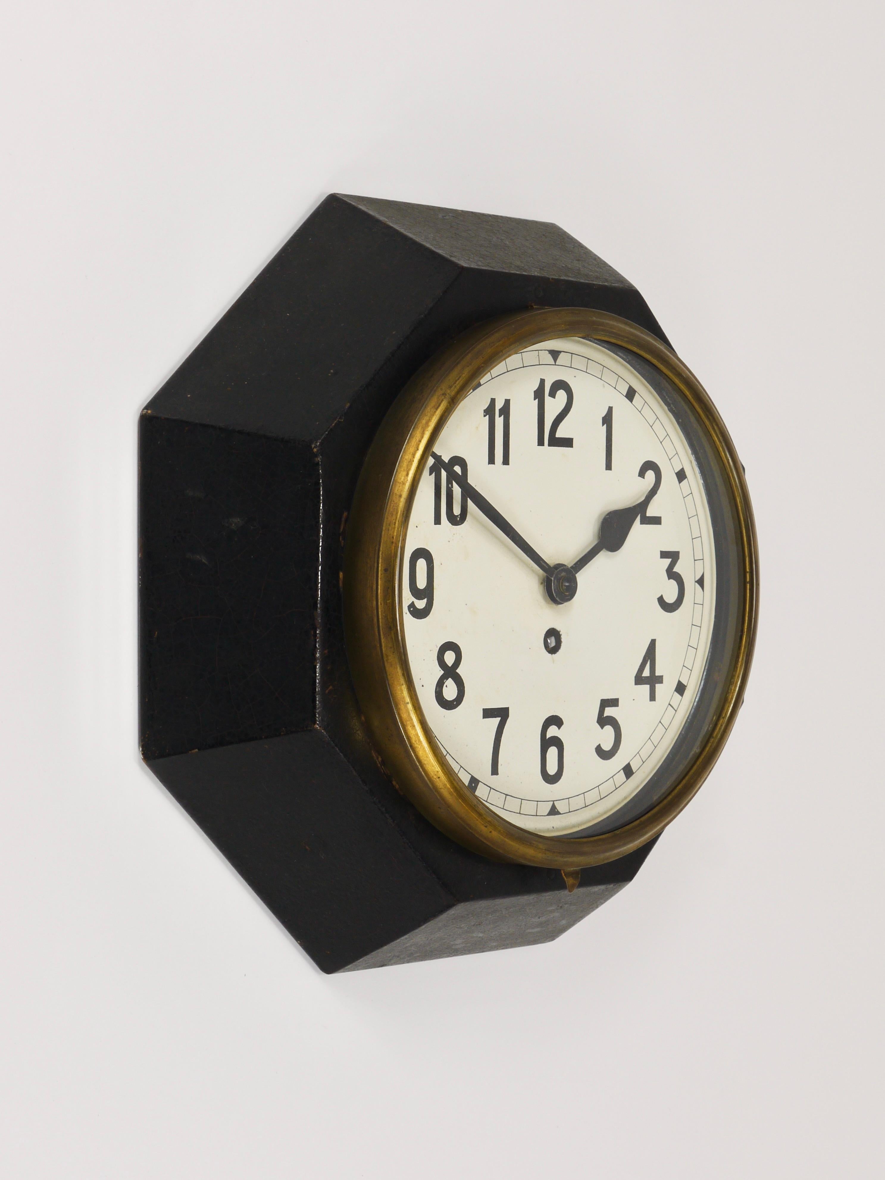 Reloj de pared del modernismo vienés de Adolf Loos, Austria, años 20 4