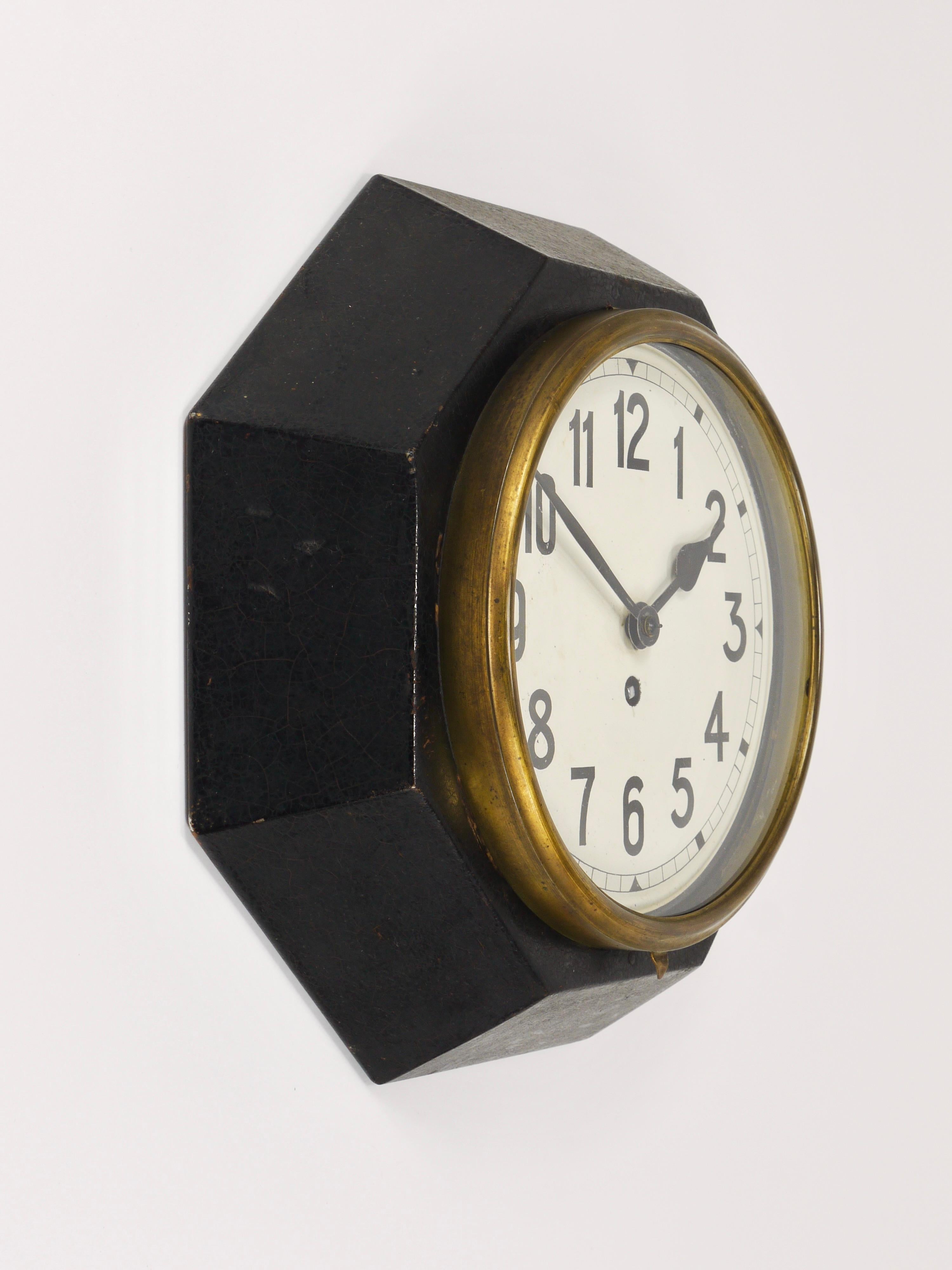 Reloj de pared del modernismo vienés de Adolf Loos, Austria, años 20 5