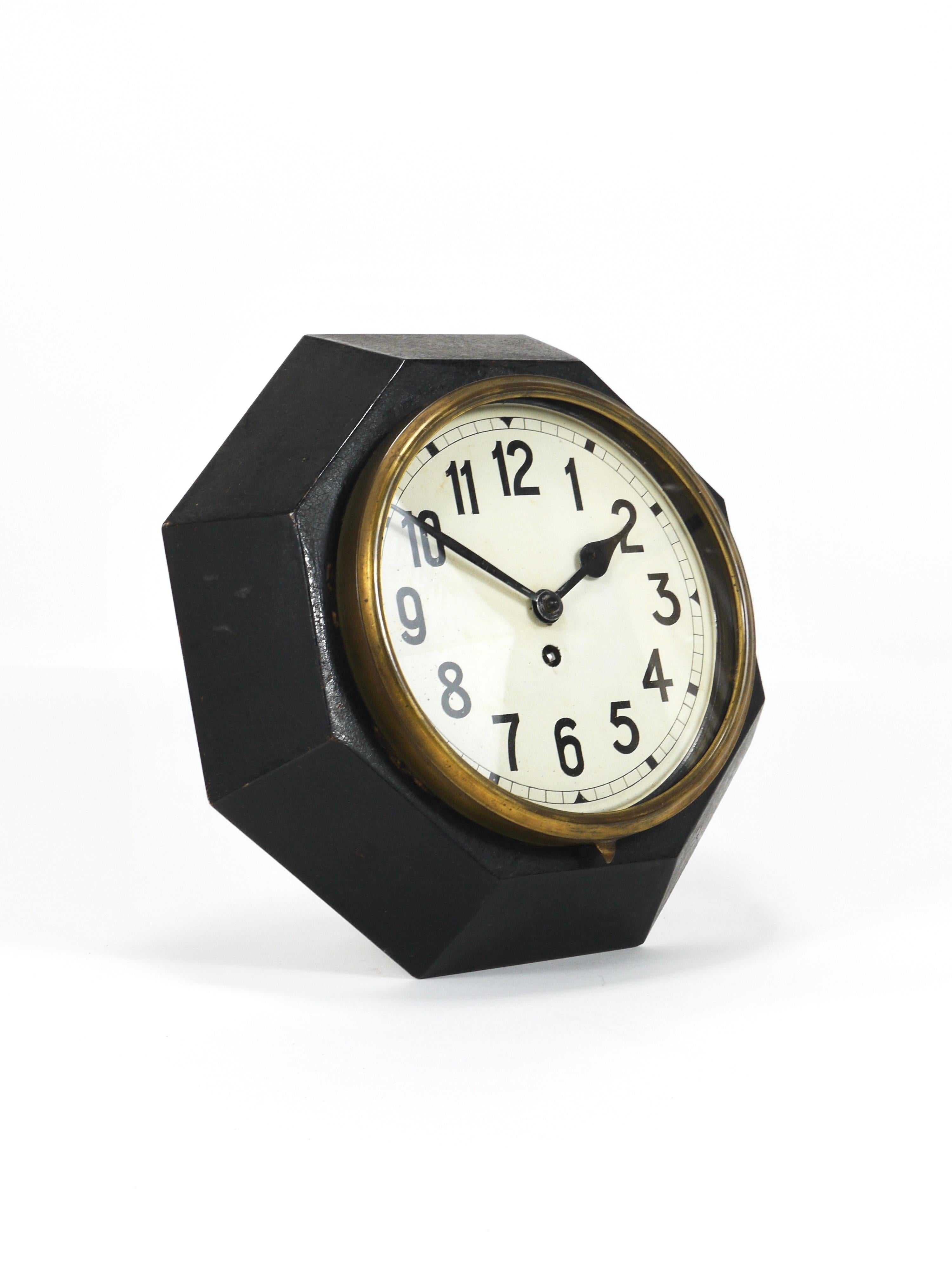 Reloj de pared del modernismo vienés de Adolf Loos, Austria, años 20 Art Nouveau