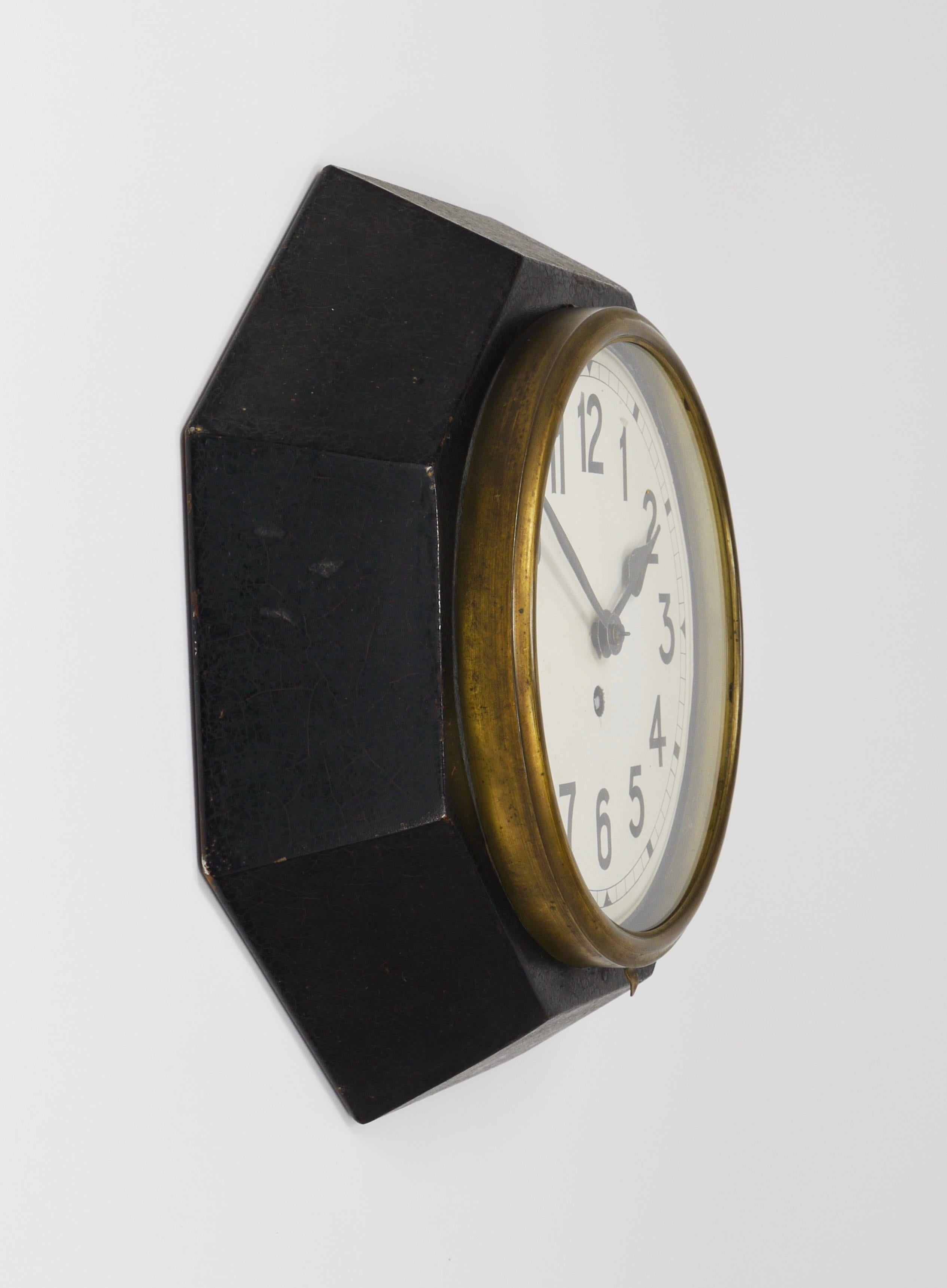 Reloj de pared del modernismo vienés de Adolf Loos, Austria, años 20 1