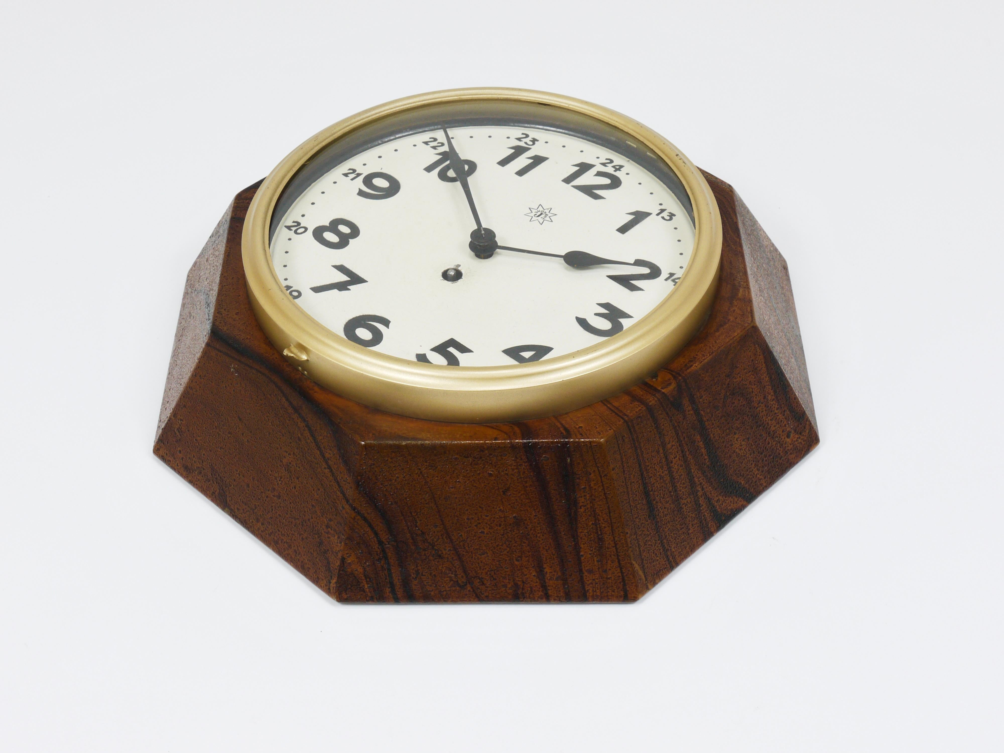 Horloge murale du modernisme viennois Adolf Loos par Junghans, Allemagne, années 1920 en vente 6