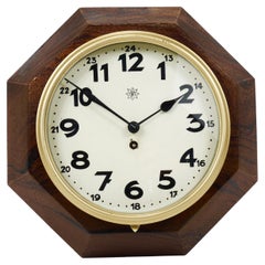 Adolf Loos Vienna Modernism Wall Clock by Junghans, Germany, 1920s