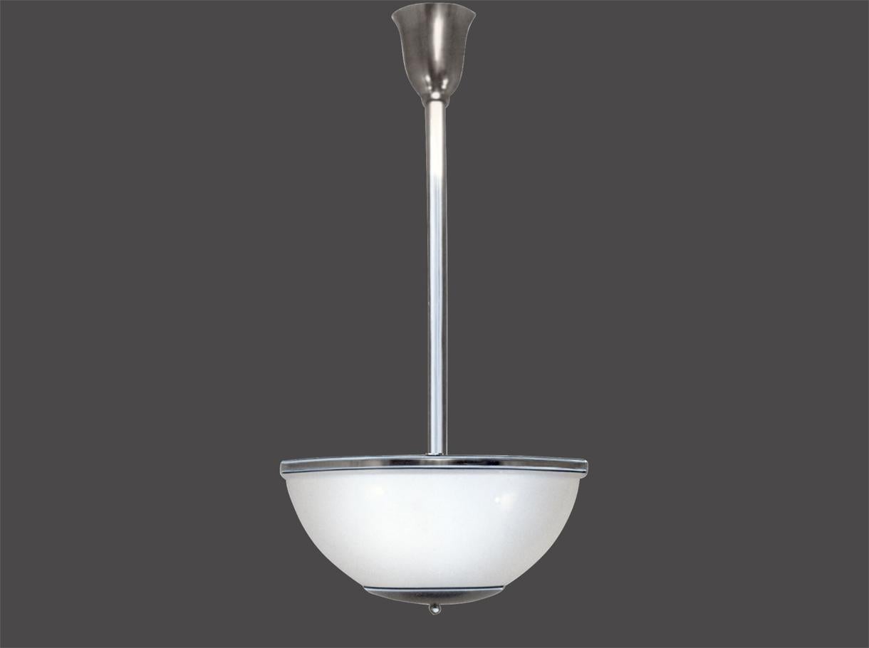Hand-Crafted Adolf Loos Vienna Secession/ Jugendstil Ceiling-Lamp with Opal Glass, Re-Edition For Sale
