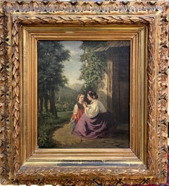 "Madre e figlio in un ambiente di campagna".