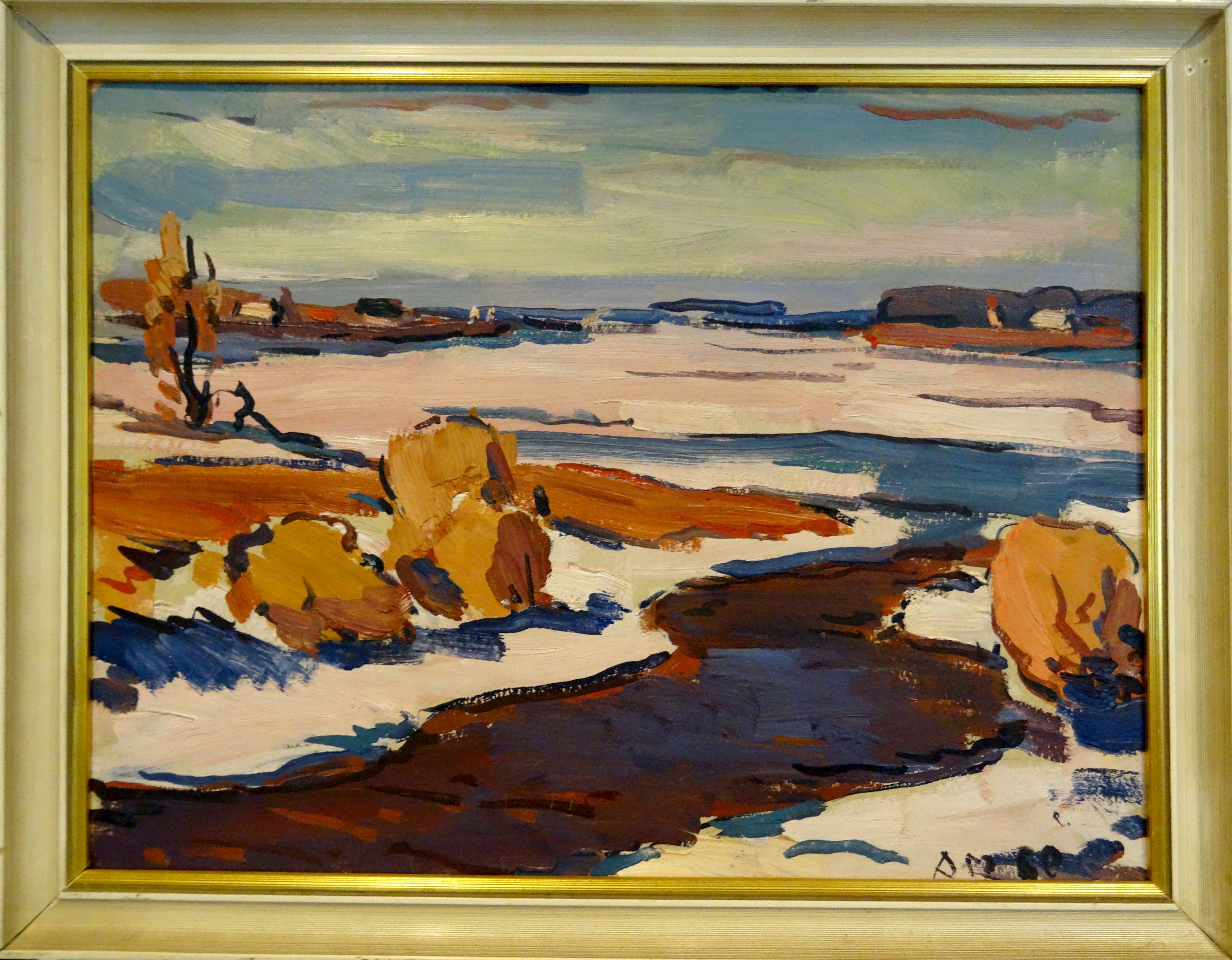 Paisaje de invierno - Painting de Adolf Melnars