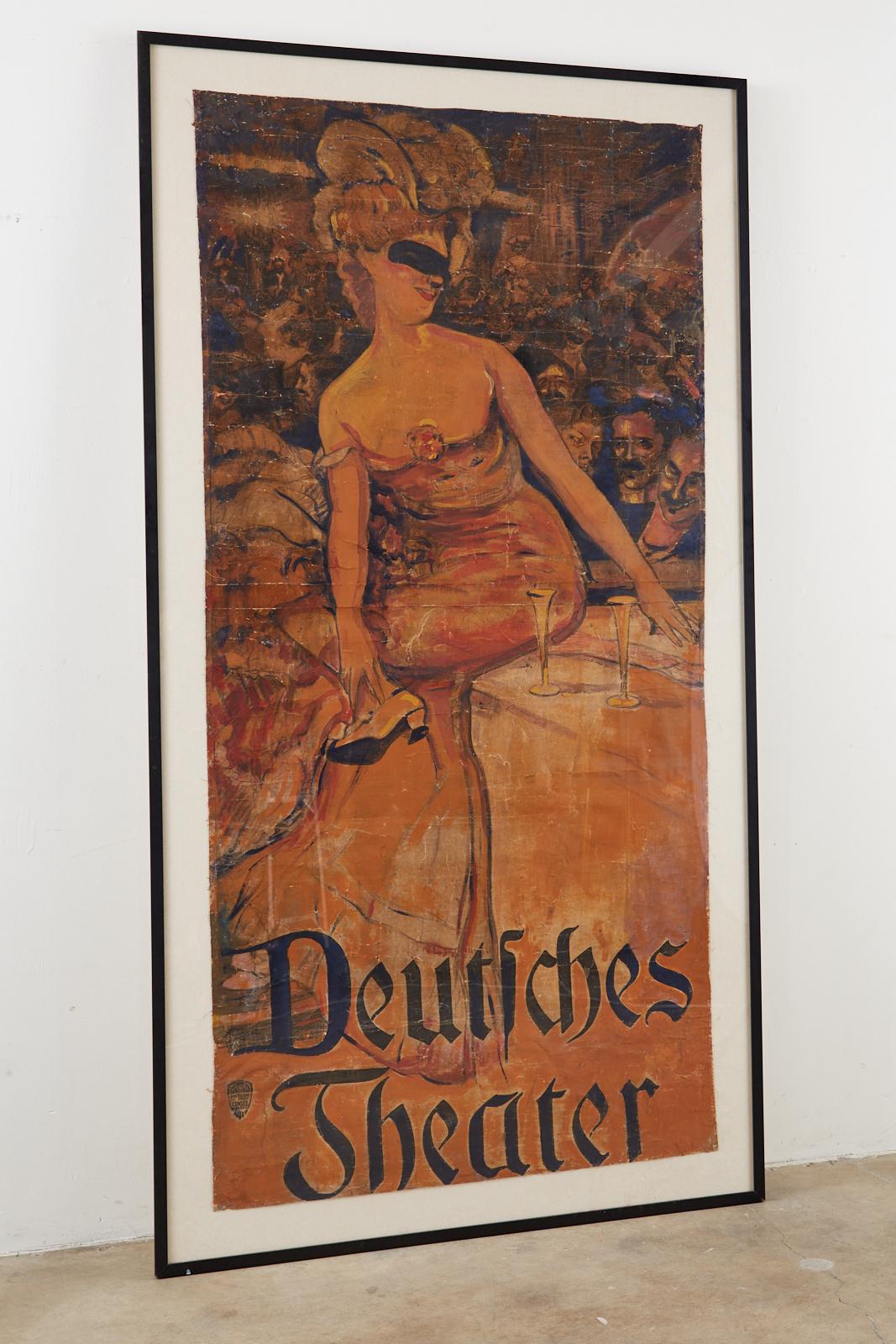 Jugendstil Adolf Munzer Deutsches Theater Poster, 1905 For Sale