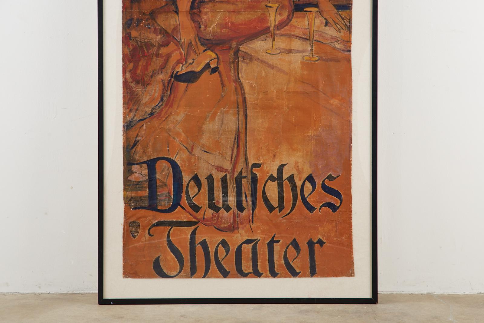Ebonized Adolf Munzer Deutsches Theater Poster, 1905 For Sale