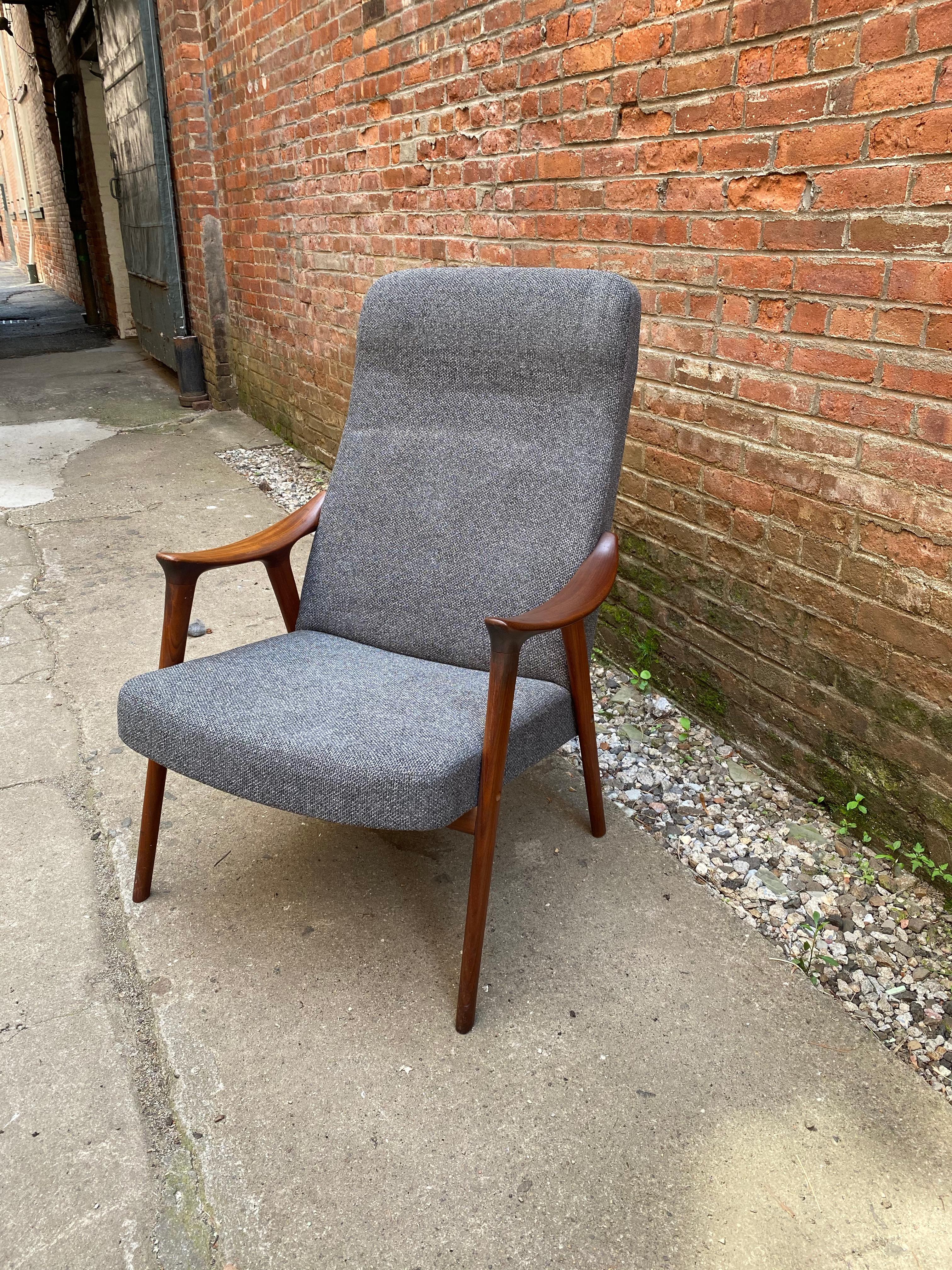 Upholstery Adolf Rastad and Rolf Relling Teak Scoop Armchair