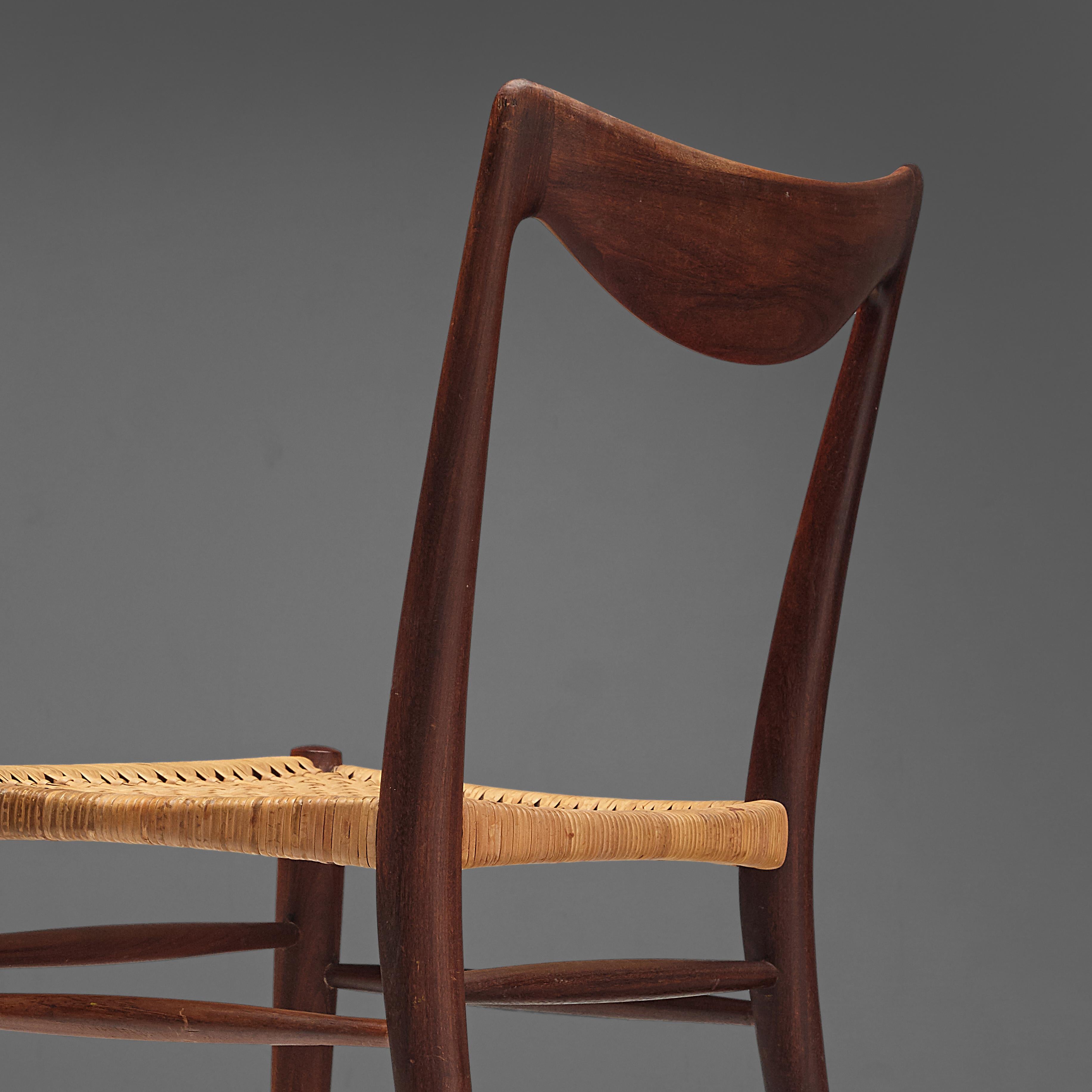 Adolf Relling and Rolf Rastad Set of Four Dining Chairs in Teak and Cane 3
