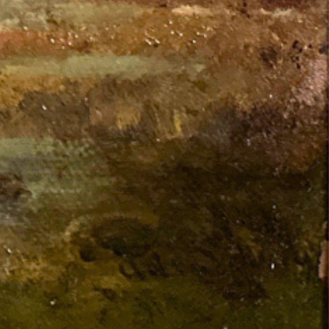 Peinture à l'huile orientaliste ancienne sur toile - Paysage - Chevaux arabes du 19ème siècle  en vente 7