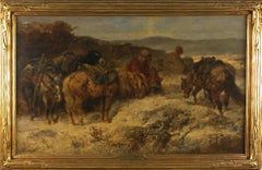 "Arab Scouts, " Adolph Schreyer, Middle Eastern Orientalist Scene with Horses