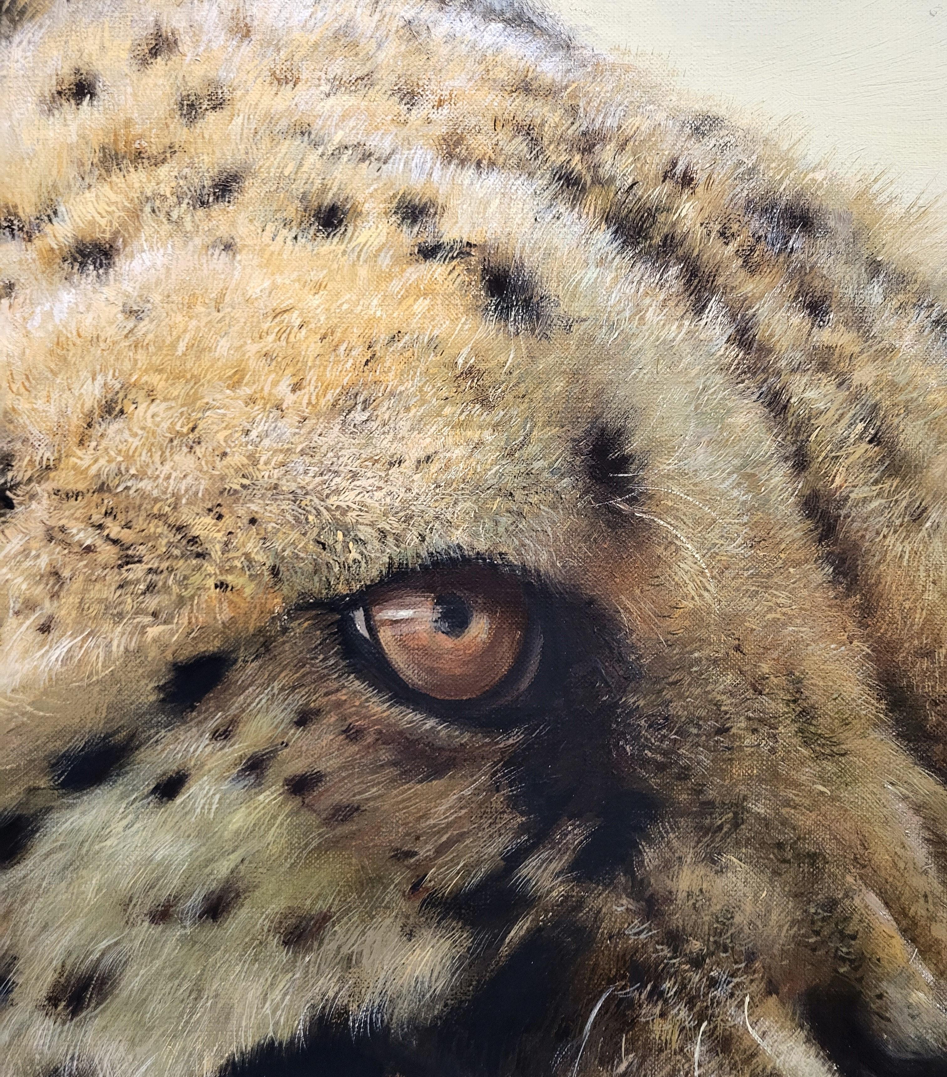 Guepardo Atacante /// Pintura Retrato de un Gran Gato Africano Salvaje Safari en venta 5