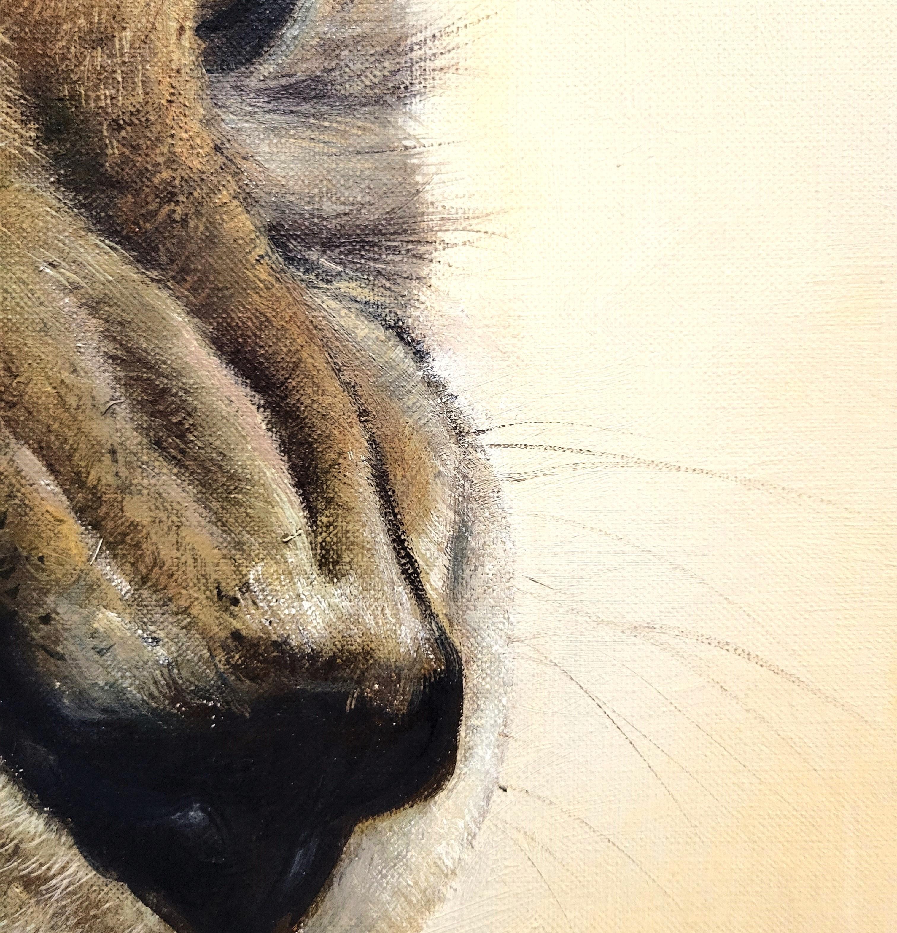 Guepardo Atacante /// Pintura Retrato de un Gran Gato Africano Salvaje Safari en venta 8