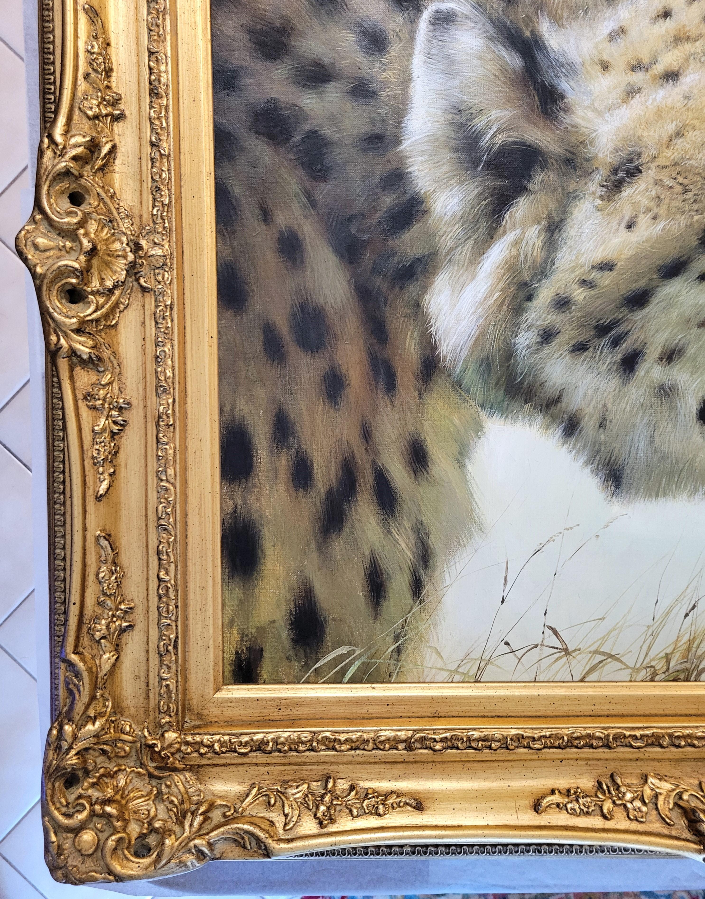 Guepardo Atacante /// Pintura Retrato de un Gran Gato Africano Salvaje Safari - Painting Contemporáneo de Adolf Sehring