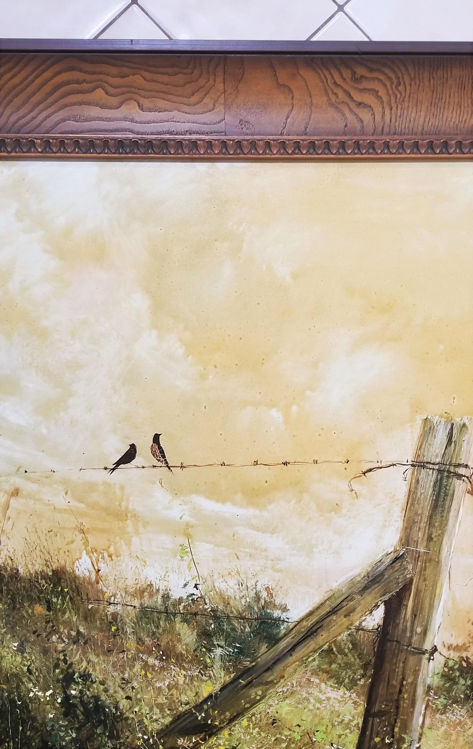 Forgotten Fence /// Realism Landscape Country Farm River Painting American Art For Sale 2