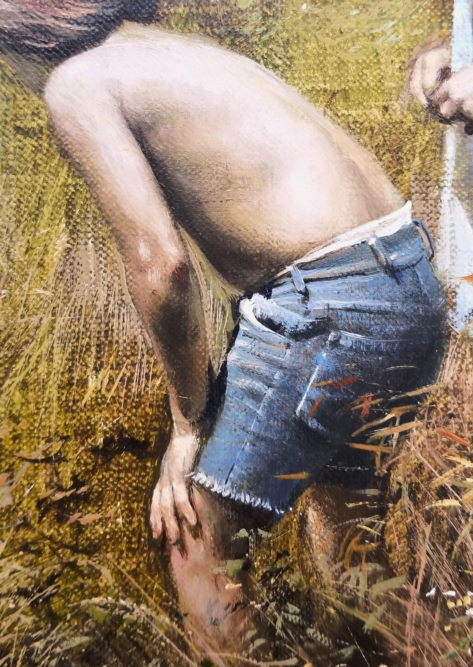 Fun Time /// Adolf Sehring Pintura al óleo Niños Virginia Paisaje Realismo Arte en venta 14