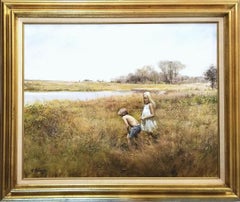 Fun Time /// Adolf Sehring Oil Painting Children Virginia Landscape Realism Art