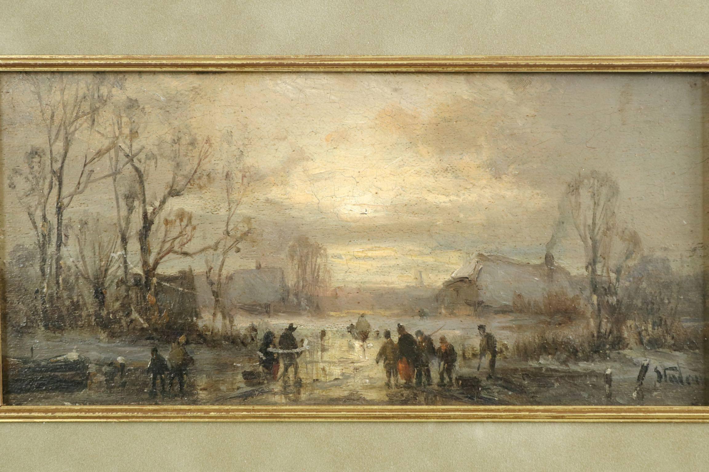 Born to Ferdinand Stademann in Munich June 19, 1824, Adolf studied under Lebschée and Lotze, working the majority of his career in Munich. He specialized in landscape and genre scenes, but focused primarily on nostalgic winterscapes, often capturing