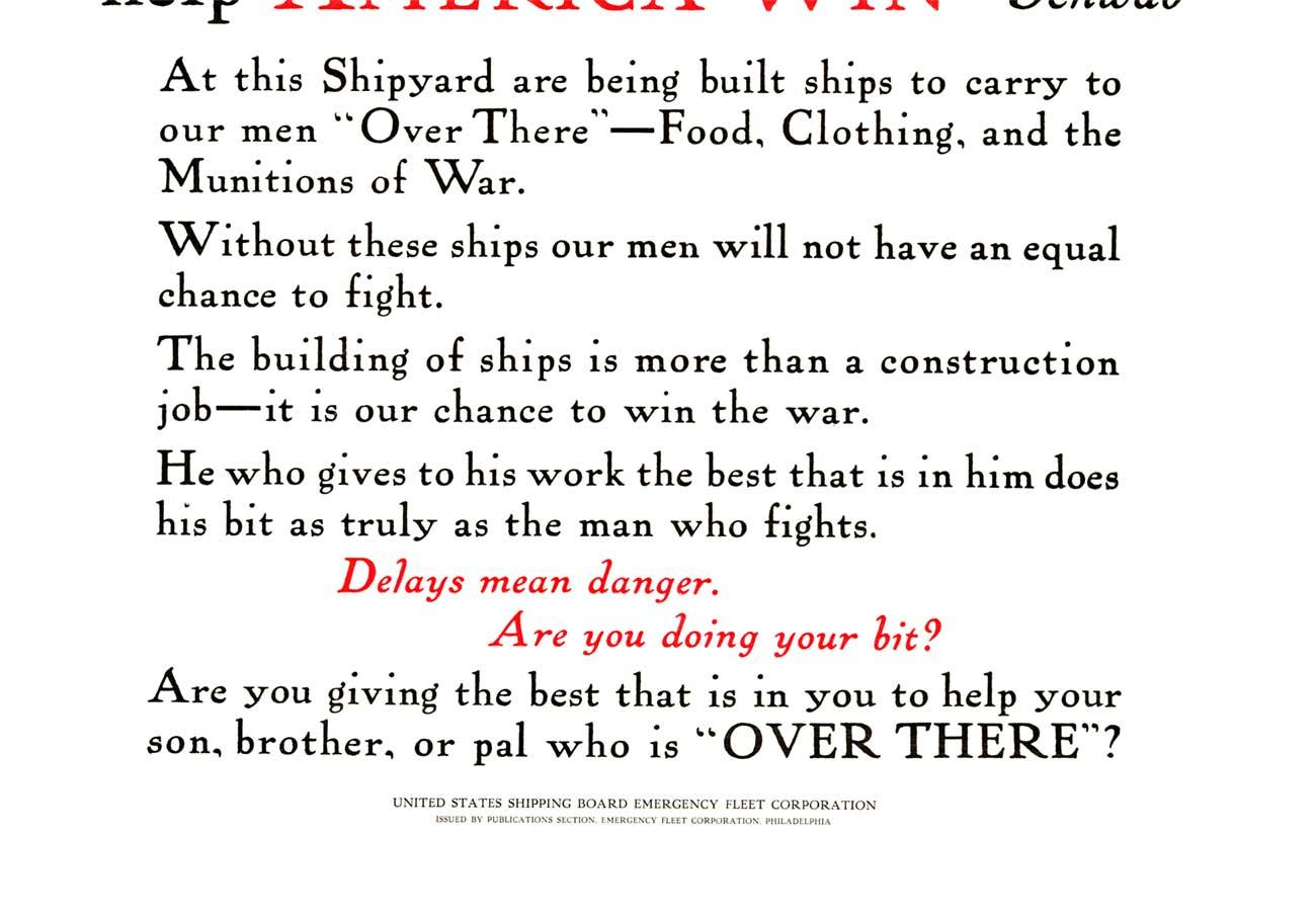 Original-Vintage-Poster „Shoot Ships to Germany and help America Win“  1918 (Amerikanische Moderne), Print, von Adolf Treidler