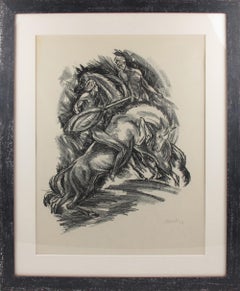 Art Deco Fantasy Illustrazione Disegno Pittura Litografia di Adolf Uzarski