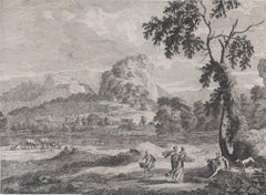 Arcadian riverscape with different figures by a tree [Arcadisch rivierlandschap]