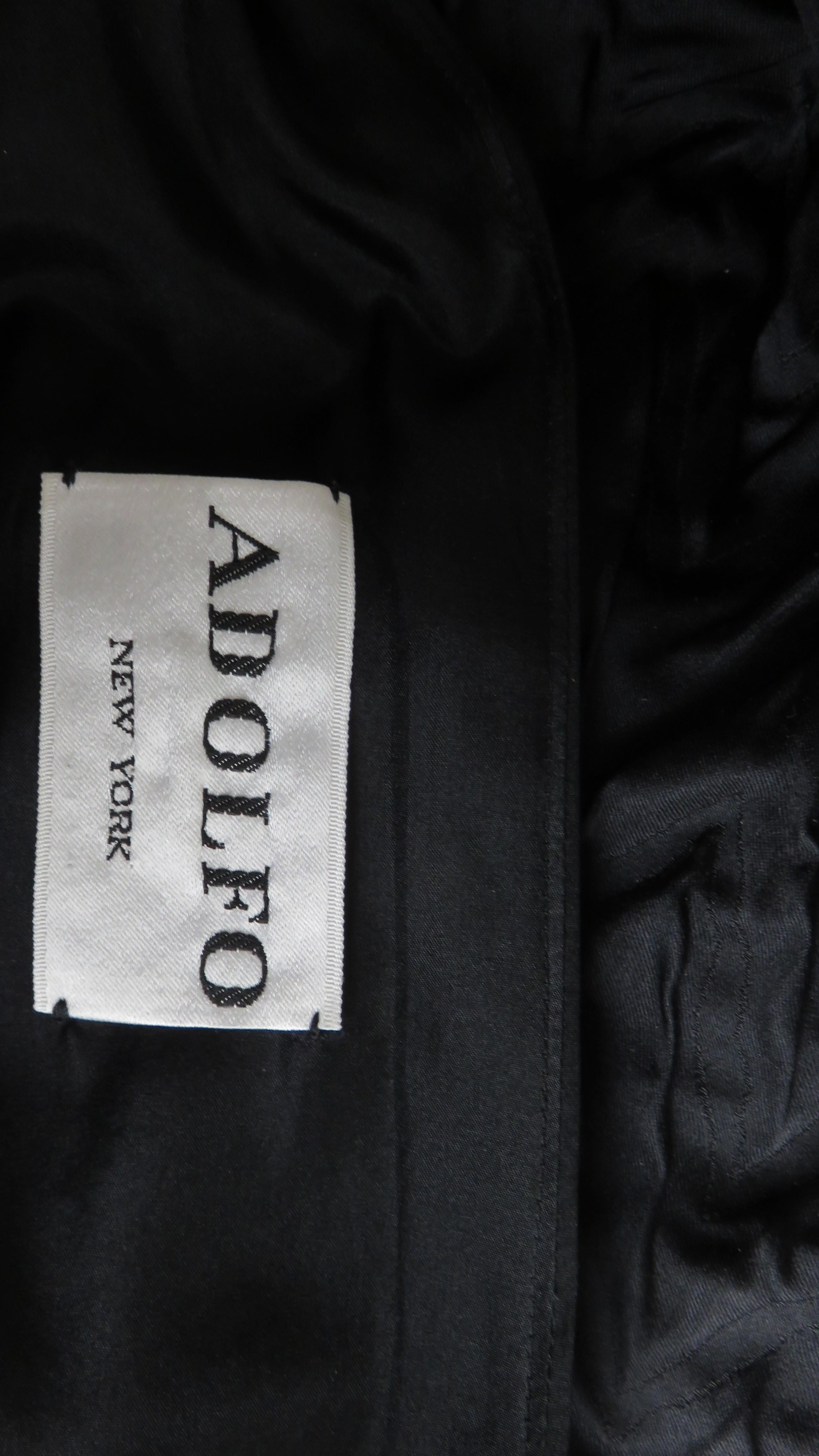 Adolfo 1970s Silk Dress with Back Swag For Sale 7